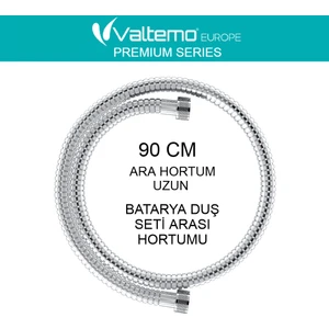 | Valtemo 90 cm Parlak Krom Uzun Ara Hortum – Batarya & Yönlendirici Arası Bağlantı