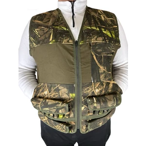 Avcı Yeleği - 30 Fişek Kapasiteli - Haki Üzerine Yeşil Ağaç Desen Kumaş