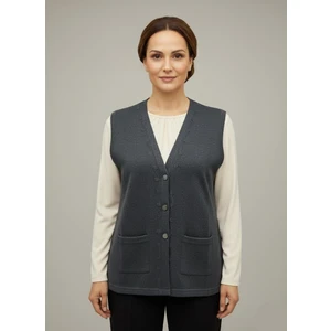 Mutlu City Kadın Orta Yaş ve Üzeri Sıkı Dokuma Ince Anne Triko Yelek 1140