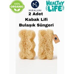 %100 Doğal Kabak Lifi Bulaşık Süngeri 2’li Set | Organik ve Çevre Dostu Temizlik Süngeri