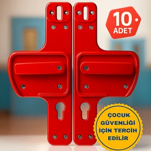   Bariyerli Kapı Kolu | Çocuk Güvenlikli |Okul ve Eğitim Alanları İçin Güvenli Seçim 10LU Paket