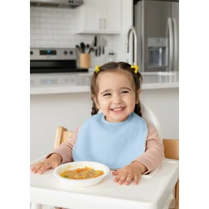 Joyous Mom & Kids Pamuklu Sıvı Geçirmez Mama Önlüğü Bürümcük-Havlu Çift Yönlü Kullanım Önlük