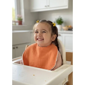 Joyous Mom & Kids Pamuklu Sıvı Geçirmez Mama Önlüğü Bürümcük-Havlu Çift Yönlü Kullanım Önlük