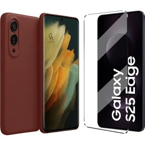 Samsung Galaxy S25 Edge ile Uyumlu Kılıf Esnek Premium Telefon Kılıfı ve Temperli Cam Ekran Koruyucu