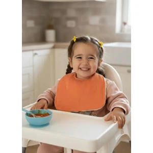 Joyous Mom & Kids Pamuklu Sıvı Geçirmez Mama Önlüğü Bürümcük-Havlu Çift Yönlü Kullanım Önlük