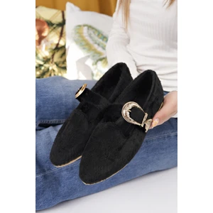 Kadın Babet Siyah Hafif Rahat Şık Iş Ofis Günlük Ayakkabı