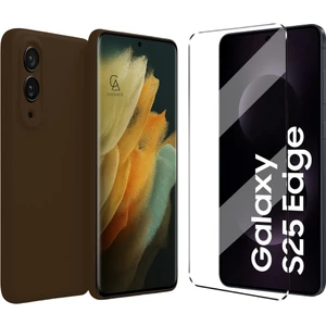 Samsung Galaxy S25 Edge ile Uyumlu Kılıf Esnek Premium Telefon Kılıfı ve Temperli Cam Ekran Koruyucu