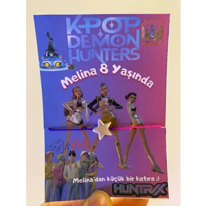 K-Pop Demon Hunters Temalı Özel Doğum Günü Hediyelik Bileklik 10 Adet– Çocuk Parti Misafir Hediyesi