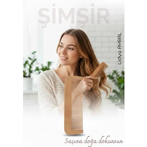 Doğal Şimşir Ahşap Tarak – 16 Cm, Anti-Statik, Kepek Karşıtı ve El Yapımı 722264