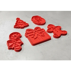 Yılbaşı Temalı 5’li Kurabiye Kalıbı Seti – Noel Baba, Çam Ağacı, Hediye, Şeker Kamışı, Gingerbread Kurabiye