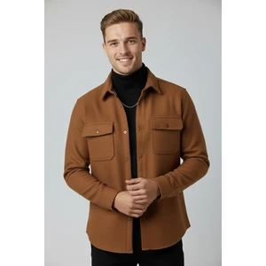 Dar Kesim Cepleri Kapaklı Çıtçıtlı Ince Kaşe Ceket Mont 2500559