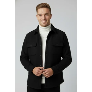 Dar Kesim Cepleri Kapaklı Çıtçıtlı Ince Kaşe Ceket Mont 2500559