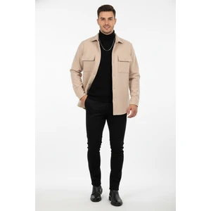 Dar Kesim Cepleri Kapaklı Çıtçıtlı Ince Kaşe Ceket Mont 2500559