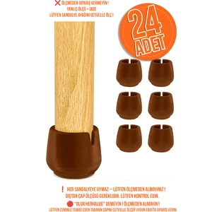 Senal Ticaret 24 Ad 32 mm Kahverengi Silikon Masa Sandalye Pabuç Kaydırmaz Koltuk Zemin Koruyucu Çizdirmez Pabuç