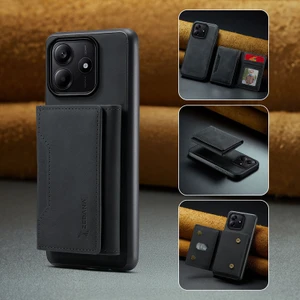 Xiaomi Redmi Note 14 Uyumlu Kılıf Zebana 2in1 Elite Class Cüzdanlı Deri Kılıf Siyah