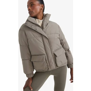 Su İtici Oversize Fit Geniş Kalıp Dik Yaka Fermuarlı Çıtçıtlı Cepli Şişme Mont E9266AX25WN