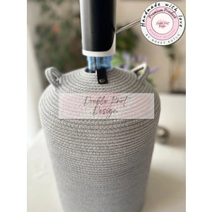 Double Knot Design Damacana Kılıfı Dekoratif Sepet - Organizer / Hediyelik Hasır Jüt Tress