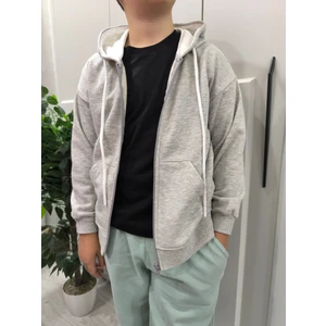 Yüksek Kalite Kapüşonlu ve Fermuarlı Pamuklu Unisex Çocuk Sweatshirt