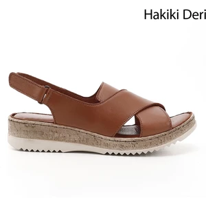 Gön Hakiki Deri Dolgu Taban Sandalet 45836