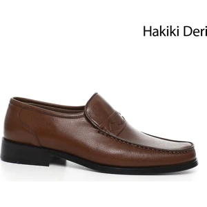Erkek Kahve Antik Kösele Taban Hakiki Deri Klasik Ayakkabı