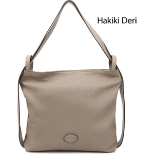 Kadın Vizon Flotter Hakiki Deri Omuz Ve Sırt Çantası
