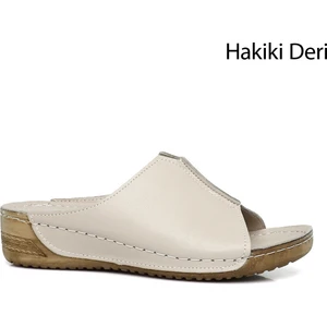 Gön Hakiki Dolgu Tabanlı Deri Kadın Terlik 42313