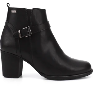 Kadın Siyah Fermuarlı Kalın Topuklu Bot