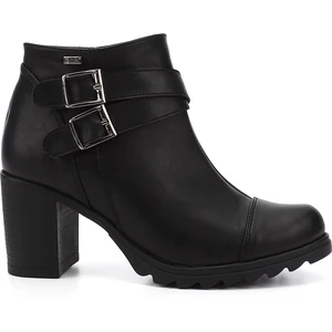 Kadın Siyah Fermuarlı Kalın Topuklu Bot