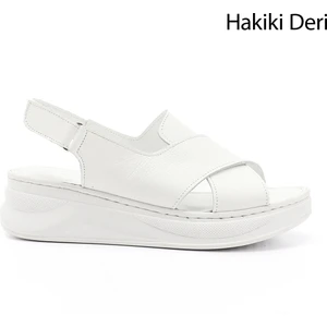 Gön Hakiki Deri Dolgu Taban Kadın Sandalet 42087