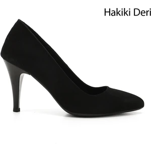 Gön Hakiki Deri Sivri Burun İnce Yüksek Topuklu Stiletto Kadın Ayakkabı 22354