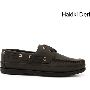 Erkek Kahve Antik Bağcıklı Kauçuk Taban Hakiki Deri Ayakkabı