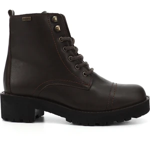 Kadın Kahve Antik Fermuarlı Kalın Topuklu Postal Bot