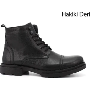 Gön Hakiki Deri Fermuarlı Bağcıklı Erkek Bot 01321