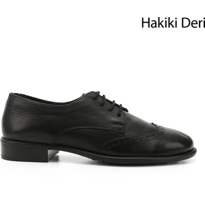 Gön Hakiki Deri Yuvarlak Bağcıklı Zımbalı Kadın Ayakkabı 24194