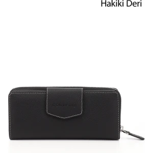 Siyah Gön Hakiki Deri Kadın Cüzdan 06909