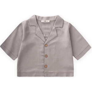 Keten Kalın Taba Dikişli Ceket 2-7 Yaş A Gri