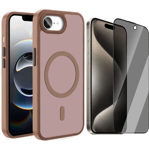 Apple iPhone 16E Kılıf M-safe Şarj Özellikli Mat Arka Yüzey Vendas Sio Kapak + Hayalet Cam Ekran Koruyucu