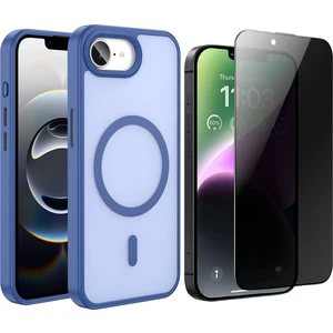 Apple iPhone 16E Kılıf M-safe Şarj Özellikli Mat Arka Yüzey Vendas Sio Kapak + Hayalet Cam Ekran Koruyucu