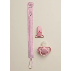 Joyous Mom & Kids Pamuk Müslin Bebek Emzik Askısı Plastik Klips Kolay Açılır Emzik Tutacağı 1-1