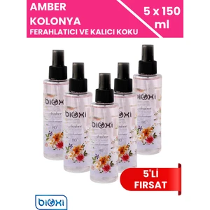 Amber 80° Kolonya 150 ml x 5 Adet - Kalıcı Amber Aroması ile Ekonomik Hijyen Çözümü