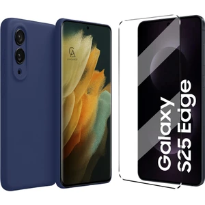 Samsung Galaxy S25 Edge ile Uyumlu Kılıf Esnek Premium Telefon Kılıfı ve Temperli Cam Ekran Koruyucu