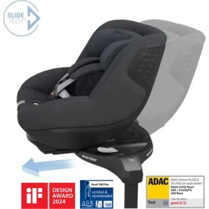 Pearl 360 Pro Dünyanın İlk Kızaklı, Araç Dışına Çıkabilen 360 Dönebilen Yatabilen İsofix Bazalı Bebek Oto Koltuğu 0-18 kg Authentic Graphite