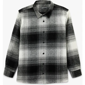 Regular Fit Uzun Kollu Desenli Klasik Yaka Oduncu Gömleği