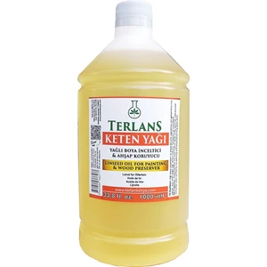 Terlans Ağartılmış Keten Yağı Resim Yağı 1000 ml Linseed Oil Bleached