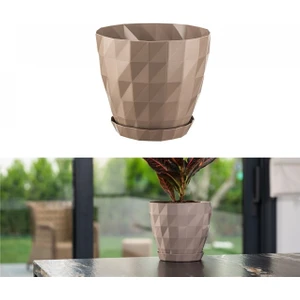 Tunç Botanik MODULAR SQUARE SAKSI - 1.85 LT AÇIK KAHVE DEKORATİF SAKSI