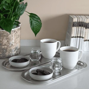 Home 2'li Oval Sunumluk Tepsi - Silver