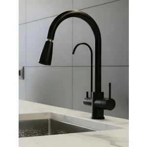 Spiralli Arıtmalı Mutfak Evye Bataryası Siyah