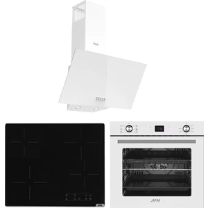 ve Afm Tech Marka/ Beyaz Vitroseramik Elektrikli Ankastre Set ( D087 + V6-04 + FM7701 )