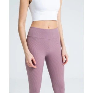 Butik İncebelli Kadın Yüksek Bel Içi Şardonlu Fitilli Tayt Gül Kurusu