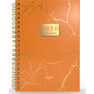 Spiralli 2026 Ajanda Mermer Turuncu